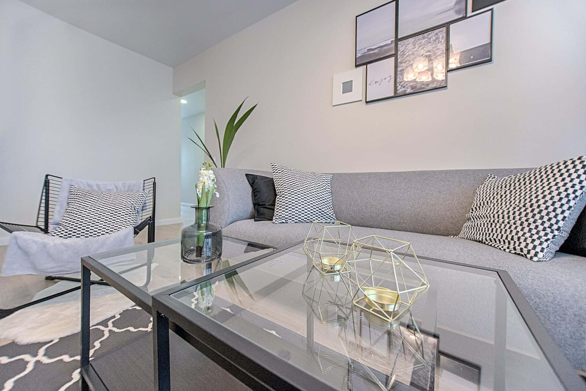 Gray Couch And Coffee Table